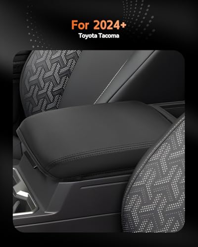 for 2024 2025 2026 Toyota Tacoma Center Console Cover Armrest Box Cover for Tacoma (Toyota Tacoma-Thin black)