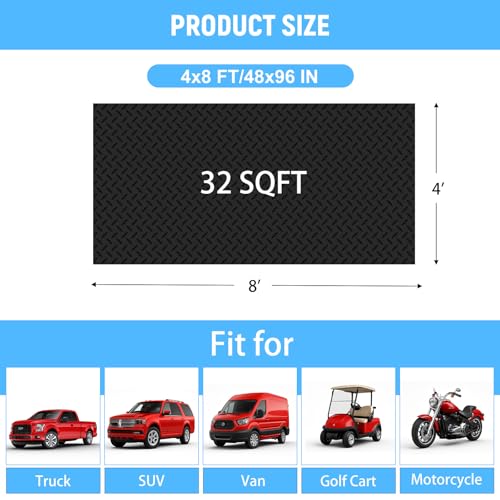 4x8 FT Garage Floor Mat (4x8 FT / Black)