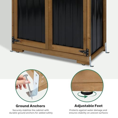 Outdoor Storage Cabinet (Black / 32" x 16" x 66")