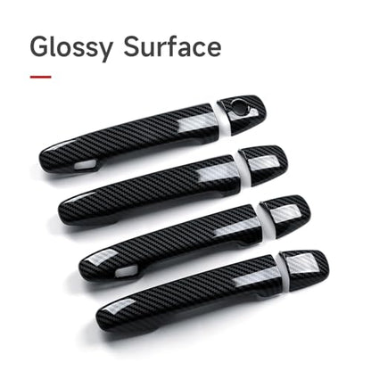 Exterior Side Door Handles Cover Trim Decal Only for 2025 2026 Subaru Forester Accessories ABS Carbon Fiber Stickers (Exterior Side Door Handle Decal)