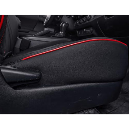 Custom Fit Tacoma Car Seat Covers for Toyota Tacoma 2016 2017 2018 2019 2020 2021 2022 2023 Access Cab (Leather (Black with Red Trim) / 2016-2023 Full Set Access Cab,2DR)