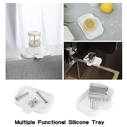 Silicone Soap Dish with Drain Spout (White / S(4.9"×3.2"))
