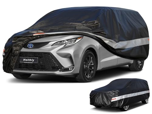 10 Layers Minivan Car Cover Custom Fit for Toyota Sienna (Black Gray / Custom Fit for Sienna-1)