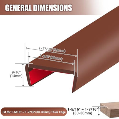 Rubber Edge Trim (Fit 1-3/8" - L20' / Brown)