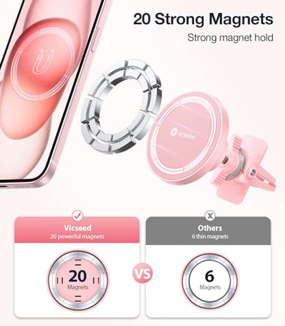 for MagSafe Car Mount [Strongest Magnet Power] Car Phone Holder (Pink)