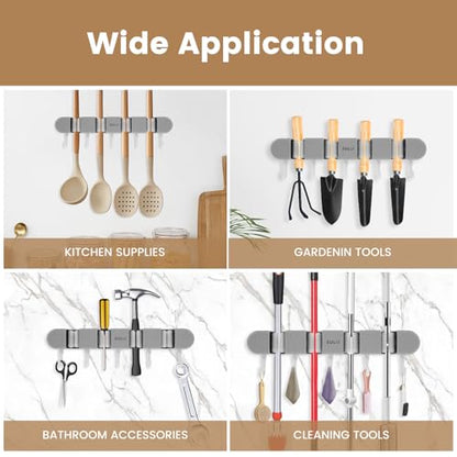 3PCS Broom Holder Wall Mount (grey)
