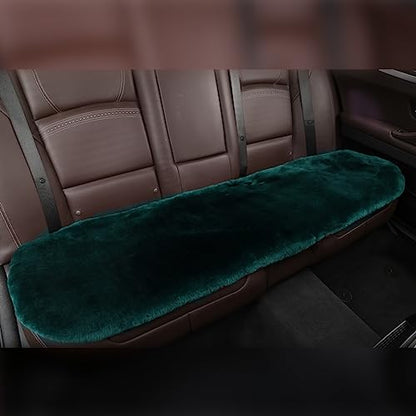 Genuine Sheepskin Car Rear Seat Rear Cover for Fuzzy Fur Wool Cushion (Alpine Green)