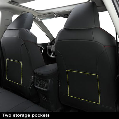 Rav4 Hybrid Seat Covers (#2 2019-2025 RAV4 Hybrid (Not for XSE/SE/Plug-in) / Black&Red)