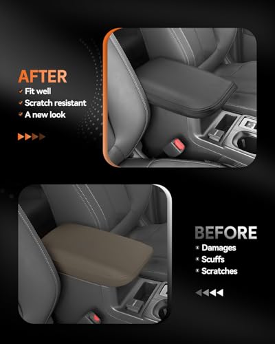 for 2026 Subaru Outback Center Console Cover Armrest Box Cover for 2026+ Outback Accessories Console Arm Rest Protector (2026+ Subaru Outback Thin Black Leather)