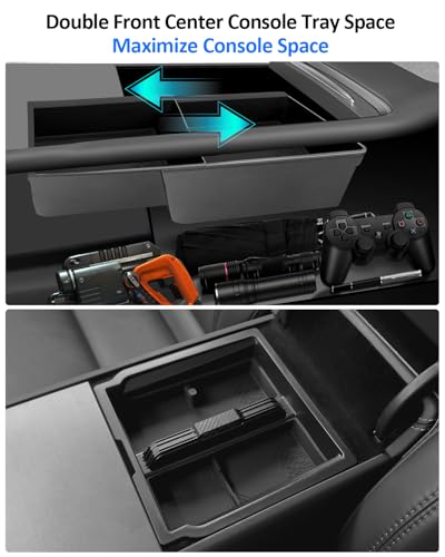 5PCS Double Layer Center Console Organizer Tray for Tesla Model Y Juniper 2025 2026 Accessories Refreshed Car Storage Tray Armrest Tray Insert Cup Holder Hidden Compartment Storage Box (Juniper (Style 3))