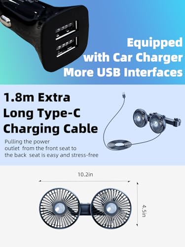 Dual Head Car Fan for Back Seat (F5208-A)
