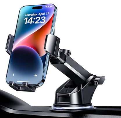 Car Phone Holder Automobile Cell Phone Holder Car Mount for iPhone Universal Car Dashboard Mount Fit All Phones Cell Phone Camera Mounts (Black-F)