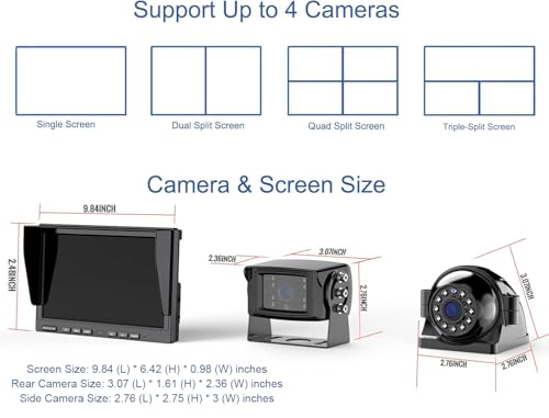 10'' 1080P Wireless Backup Camera System (10-inch+4 cameras)