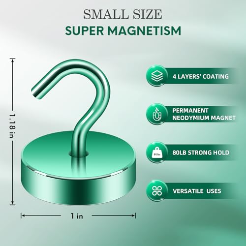 Magnetic Hooks Steel Tube Design for Cruise (Green / 80lb Magnetic Hooks)