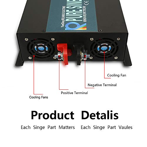 Strong Driving Capacity 2500W 24VDC to 120VAC Pure Sine Wave Inverter Power Converter (2500W 24V)