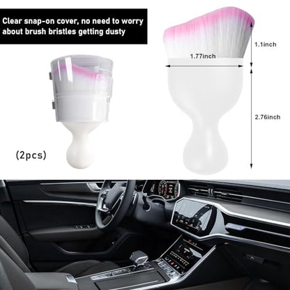 2 PCS Car Detailing Brush (White/White/Pink / 2 PCS)