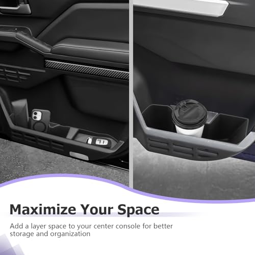 2026 Tacoma Accessories Door Tray Organizer Compatible with Toyota Tacoma Accessories 2024 2025 2026 Door Side Storage Box Organizer Tray Insert Tray TPE Material Black 6PCS