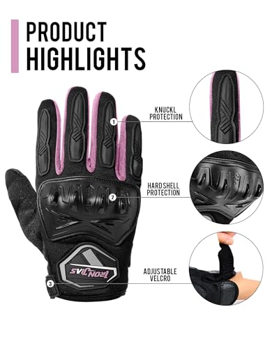 Summer Motorcycle Gloves for Men and Women Touchscreen Biker Gloves (Medium / 016-Pink)
