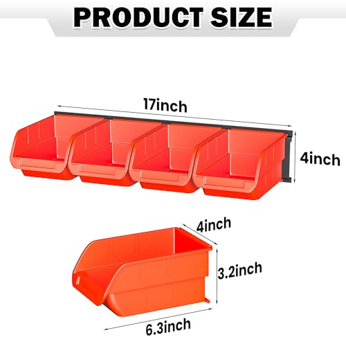 Wall Mounted Storage Bins (Orange)