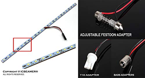 12" Amber Yellow 18SMD 2835 LED Strip Light Universal Fit Car Trunk Cargo Area or Interior Illumination (Yellow)