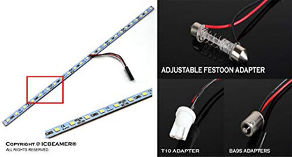 12" Amber Yellow 18SMD 2835 LED Strip Light Universal Fit Car Trunk Cargo Area or Interior Illumination (Yellow)