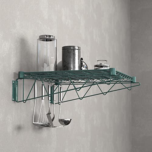 24" x 24" Green Epoxy Wire Wall Mount Shelf (Green / 24" x 24")
