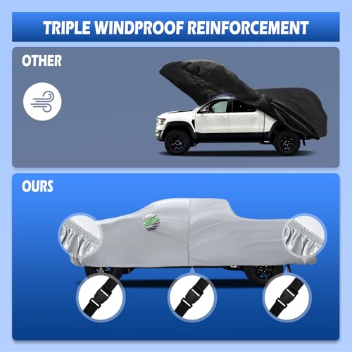 Truck Cover Waterproof All Weather Multi (Silver / Fit for Ram 1500 Short Bed)