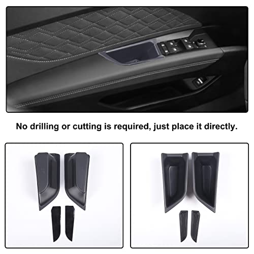 Car Center Console Organizer Tray Compatible with Audi Q4 E (Armrest+Front Rear Door Storage Box)