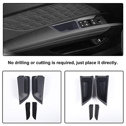 Car Center Console Organizer Tray Compatible with Audi Q4 E (Armrest+Front Rear Door Storage Box)