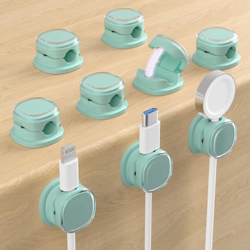 Magnetic Cable Clips (9-PCS Cyan)
