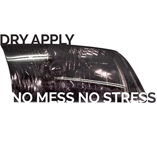 Smoke Black Adhesive Headlight Wrap Tinting Vinyl 16 Inch x 48 Inch Roll (16" x 48" 2-roll Pack / Black)
