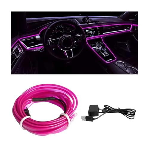 EL Wire Car Interior LED Strips Lights (Purple)