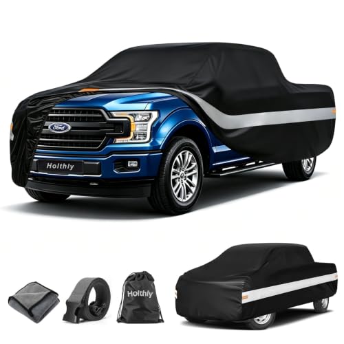 10 Layers Truck Cover Waterproof All Weather Custom Fit Ford F (Black Gray / Custom Fit for Ford F-150)