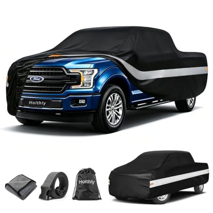10 Layers Truck Cover Waterproof All Weather Custom Fit Ford F (Black Gray / Custom Fit for Ford F-150)