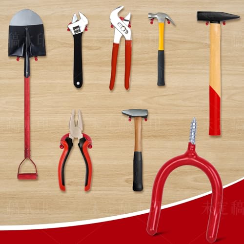 6 Pack Garage Storage System Steel U Hooks with Anti (Red / 6 Pack)