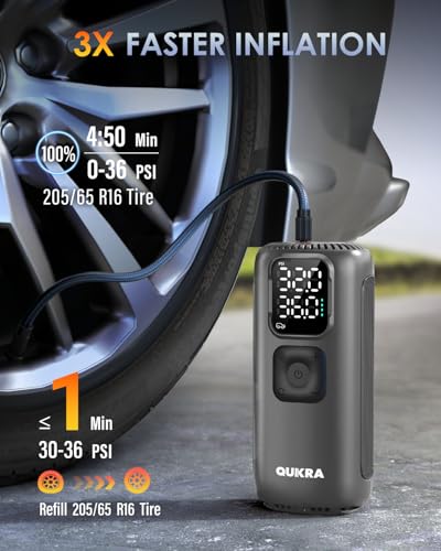 T22 Tire Inflator Protable Air Compressor (Grey)