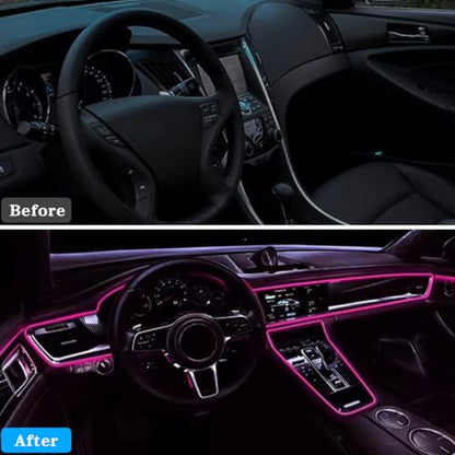 EL Wire Car Interior LED Strips Lights (Pink)