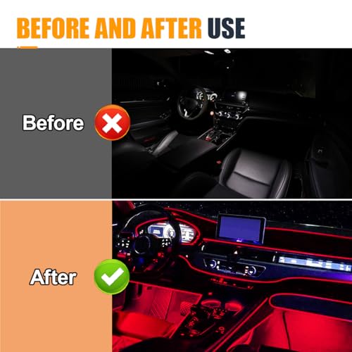 EL Wire Interior Car LED Strip Lights (Red)