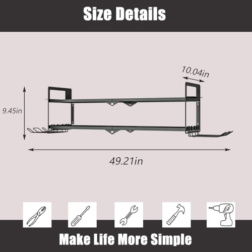 Power Tool Organizer Heavy Duty Wall Mount Drill Tools Holder (Black / 4 Slots 2Layers)