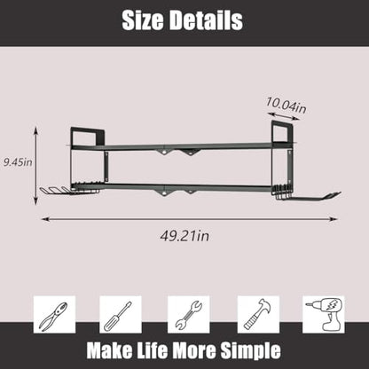 Power Tool Organizer Heavy Duty Wall Mount Drill Tools Holder (Black / 4 Slots 2Layers)