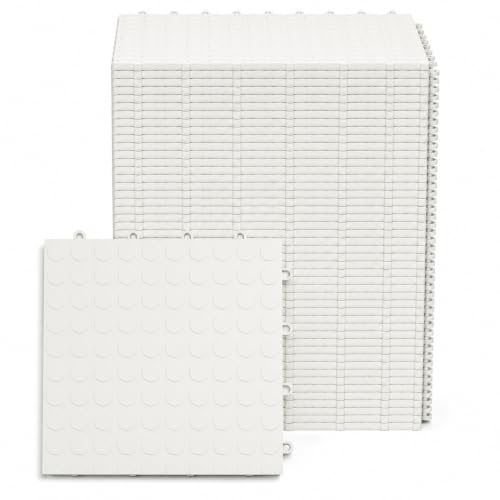 SnapLock GarageDeck 12"x12" Interlocking Garage Floor Tiles (48 Pack / White)
