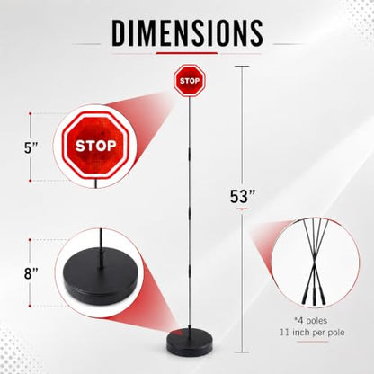 Flashing LED Stop Sign Garage Parking Assistant System (Black & Red - 2 Pack)