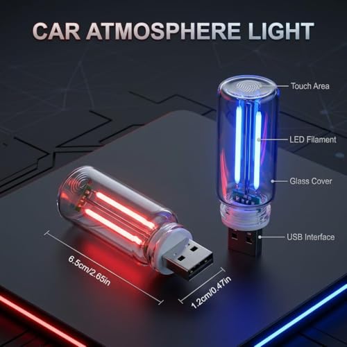2 PCS USB Car Light