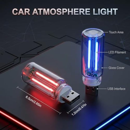 2 PCS USB Car Light