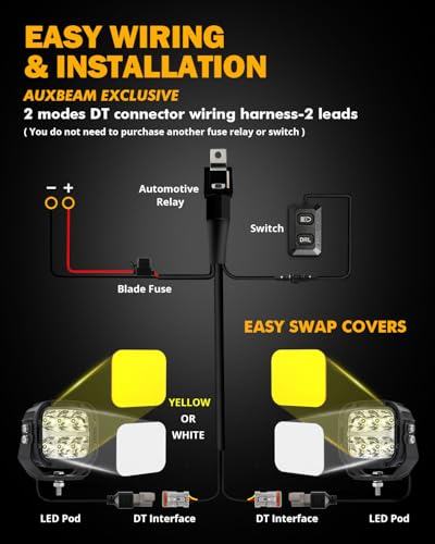 XP Ultra Series 5 Inch LED Pod Lights Offroad Light with Amber DRL (XP-Ultra 5 Inch Amber/White Combo & DRL)