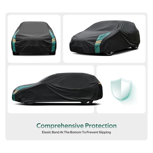 Car Covers for Hatchback Waterproof All Weather (One-green / 3 Fit Hatchback-Length (143" to 163"))