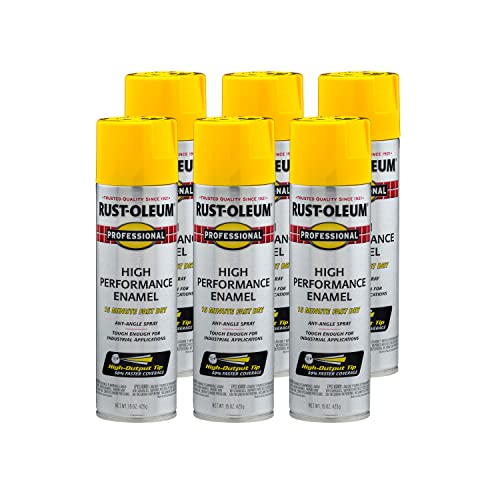 Professional High Performance Gloss Safety Yellow Spray Paint (Gloss Safety Yellow / 15 Ounce (Pack of 6))