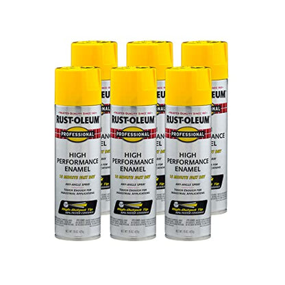 Professional High Performance Gloss Safety Yellow Spray Paint (Gloss Safety Yellow / 15 Ounce (Pack of 6))