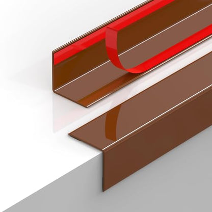 2PCS Wall Corner Protectors Guards (Brown / 39.4" X 1.18")