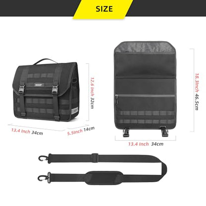 Motorcycle Saddlebag 13L Waterproof Luggage Bag Quick Release Motorcycle Side Bag for Motorbike Travel (Black 13L / Black 13L)